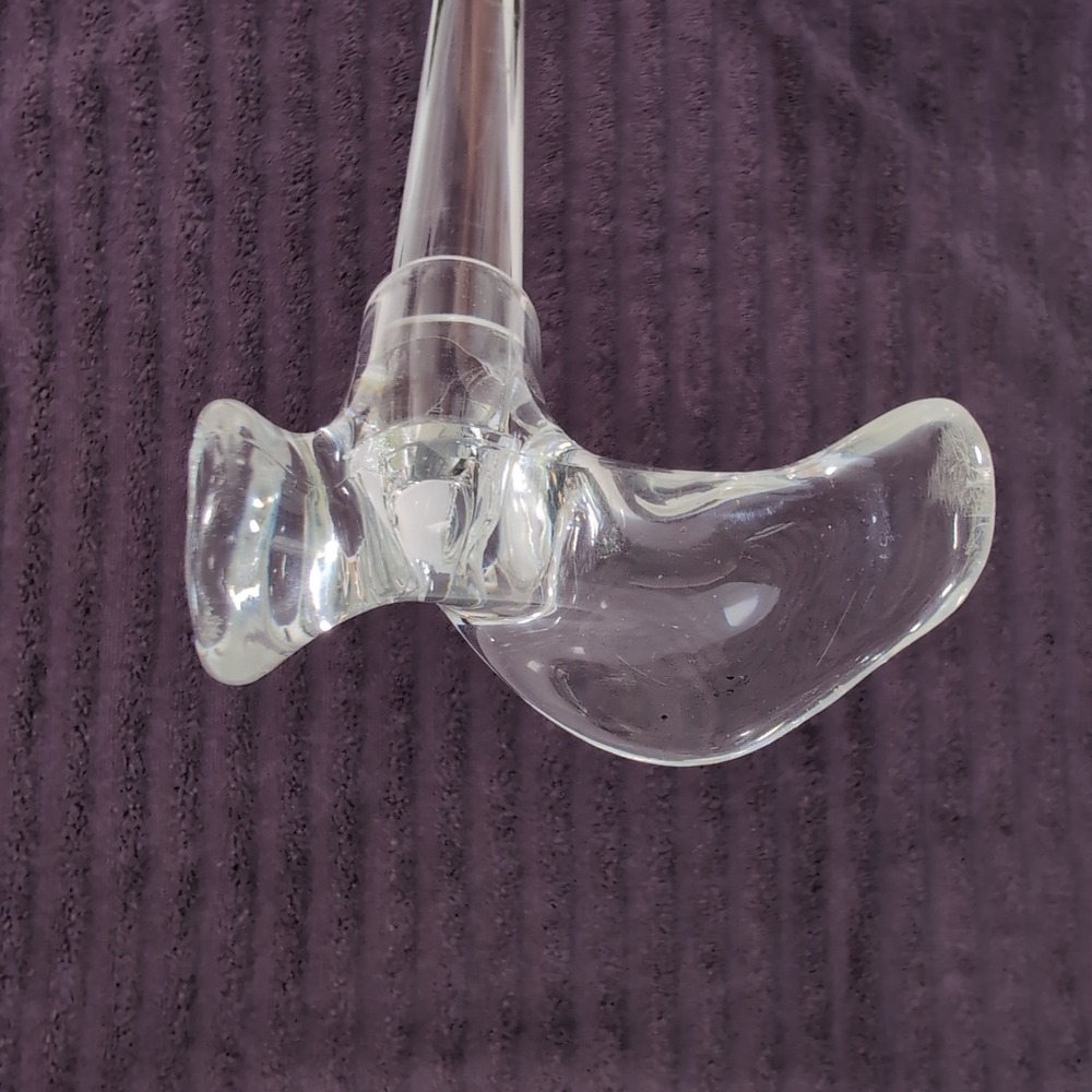 Lucite Walking Cane 32in Clear Acrylic Derby Contour Handle Modernist Right Hand - Picture 2 of 11
